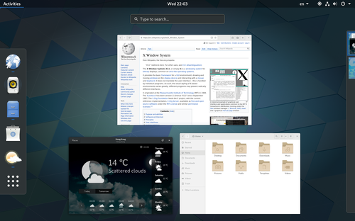 Un aperçu de l'interface GNOME Shell