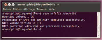 ntfsfix en exécution sous Ubuntu 10.04 LTS
